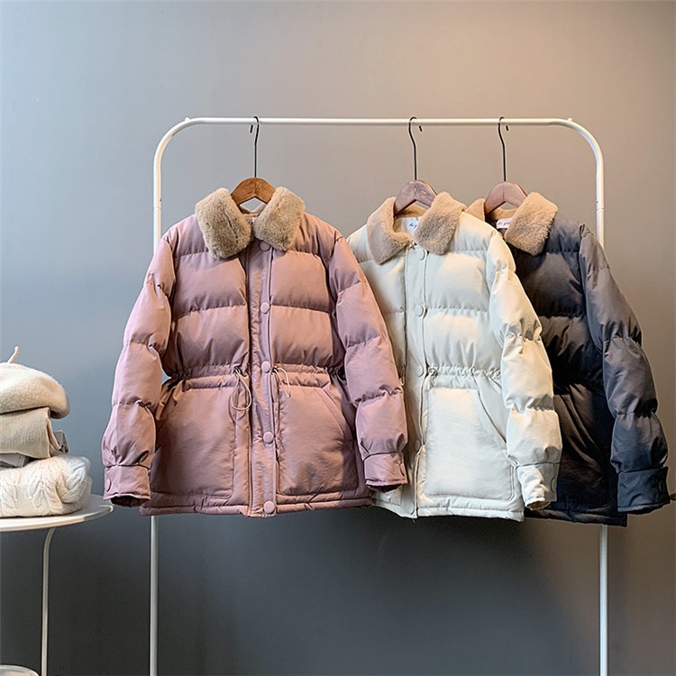 大人旬Style 受け取って腰 暖かい 厚手 コットン 女性 毛皮の襟 スリム コート