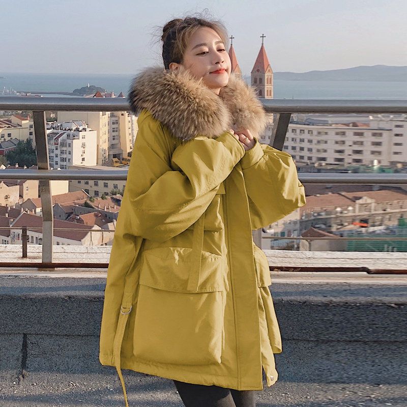 厚手 パーカー 綿服 レディース セミロング フード付きアウター 小柄な人 冬服 綿入れ 裏起毛 ジャケット