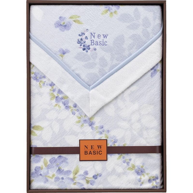 ニューベーシック 四方額付き綿毛布（毛羽部分） ブルー 5,095円