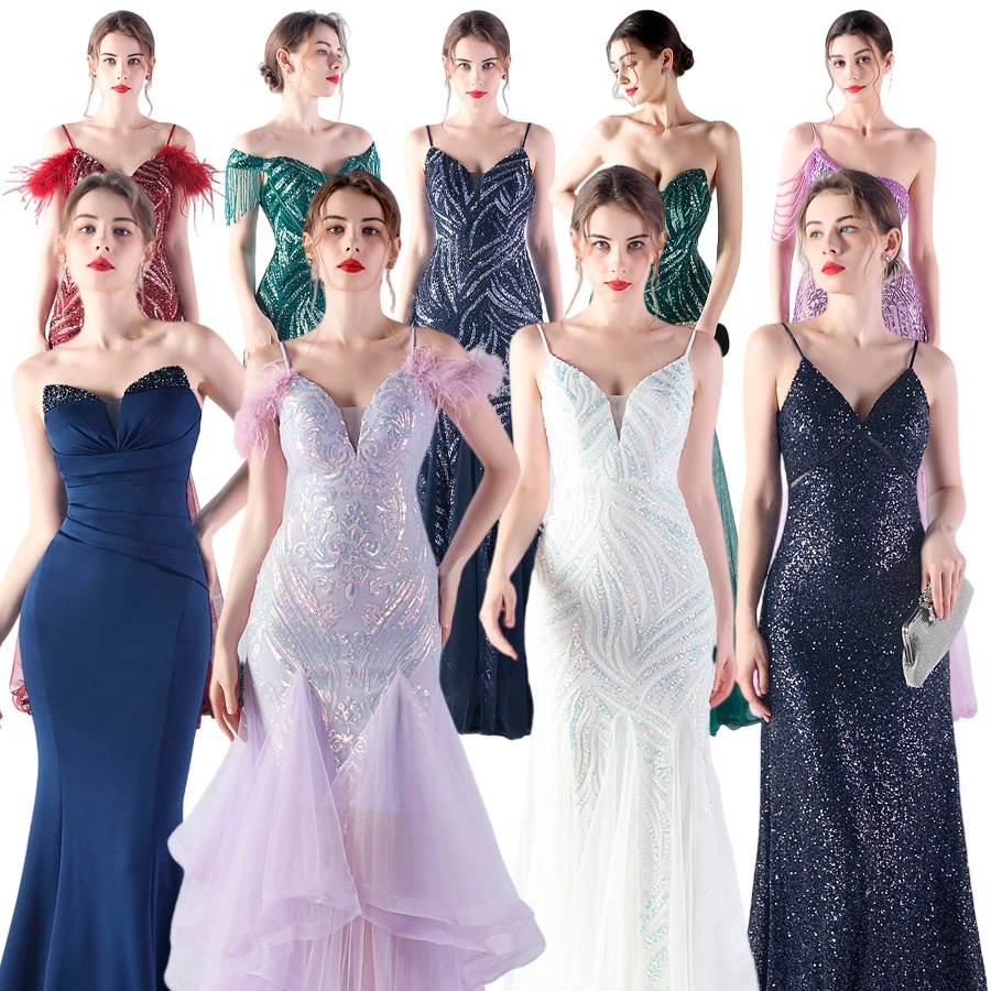 8月新品パーティドレス パーティードレス ワンピース 礼装ロングドレス マーメイドライン パーティー ナイトドレス スパンコール 演奏会 発表会 卒業式 合唱団 7,226円