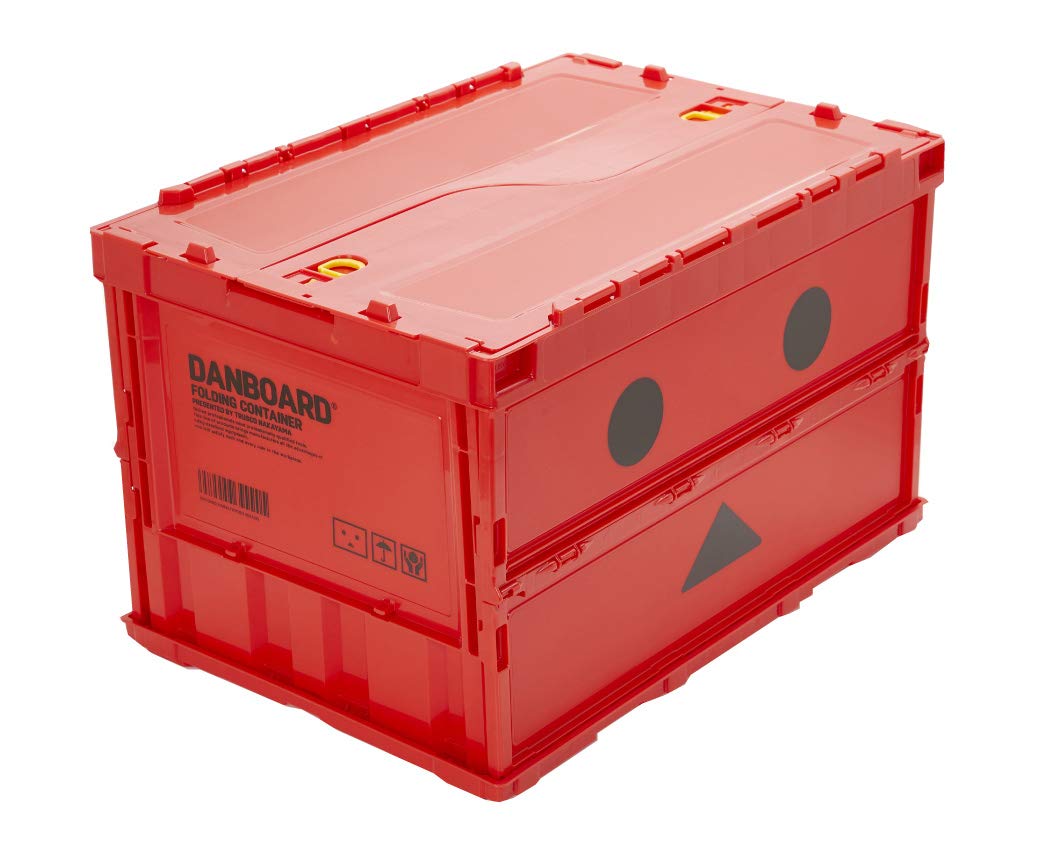 【Amazon.co.jp限定】トラスコ中山(TRUSCO) ダンボー 薄型折りたたみコンテナ TRC50BADNBR ロックフタ付き レッド 収納ケース 収納ボックス