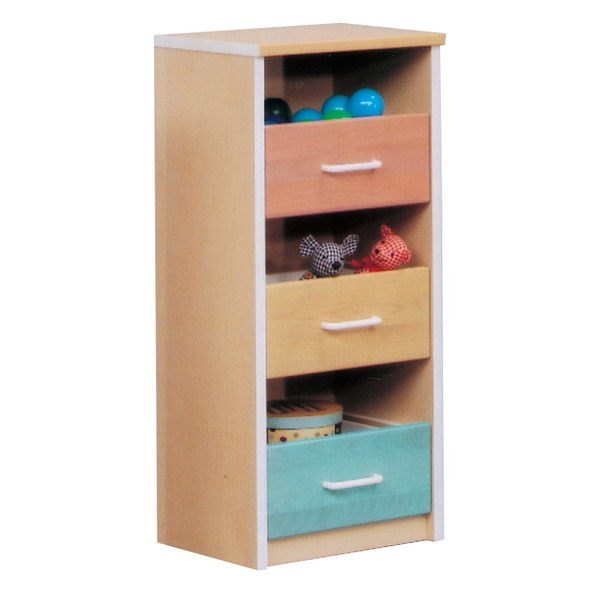オープンチェスト(子供部屋家具) 3段 木製(天然木) 幅40cm奥行34cm 日本製 ナチュラル ANJUあんじゅ 完成品 開梱設置