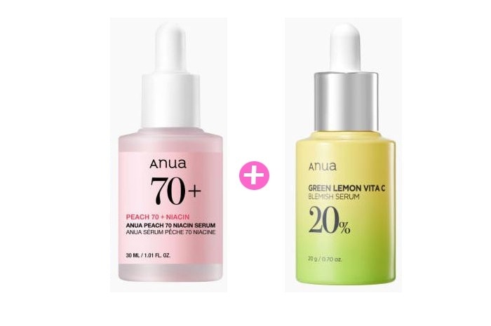 [企画商品] ビタミンB+C くすみパックセット 桃70 ナイアシン セラム 30ml + グリーンレモン ビタC プチセラム 20g