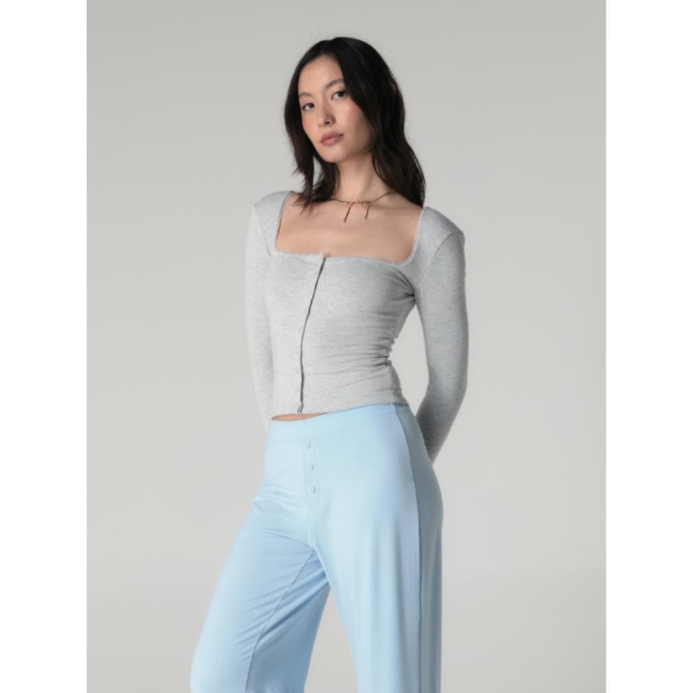 GLOWNY MELLOW BUTTON CARDIGAN WHITE MELANGE GY25LWLS001W