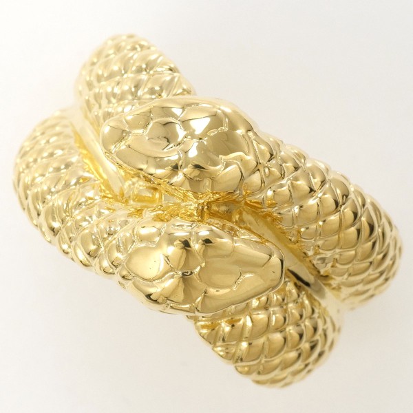 K18 18金 YG リング 指輪 15号 ダイヤ 0.02 カード鑑別書 ジュエリー 中古