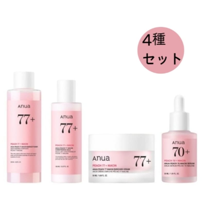 【最安値挑戦中】【4種セット】桃の水分輝きケアセット トナー+ミルク+クリーム+セラム