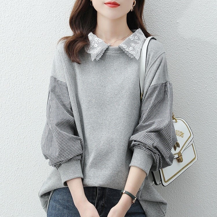 トップス カットソー プルオーバー 長袖 ボリューム袖 ポロカラー レース 刺繍 かわいい 大人可愛い きれいめ シンプル カジュアル 大人 上品 お洒落 大人女子 こなれ感 ガーリー 個性的 クール