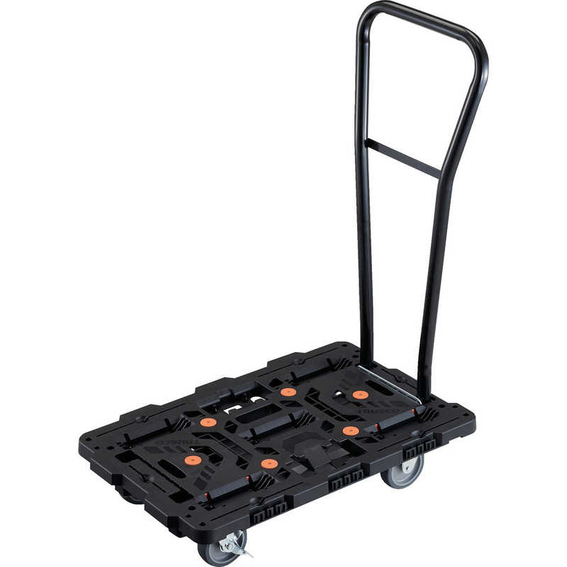 トラスコ中山　TRUSCO連結式樹脂製平台車ビートル700X450自在3輪内2輪ストッパー付脱着式ハンドル付 　BT700J3S2HE100