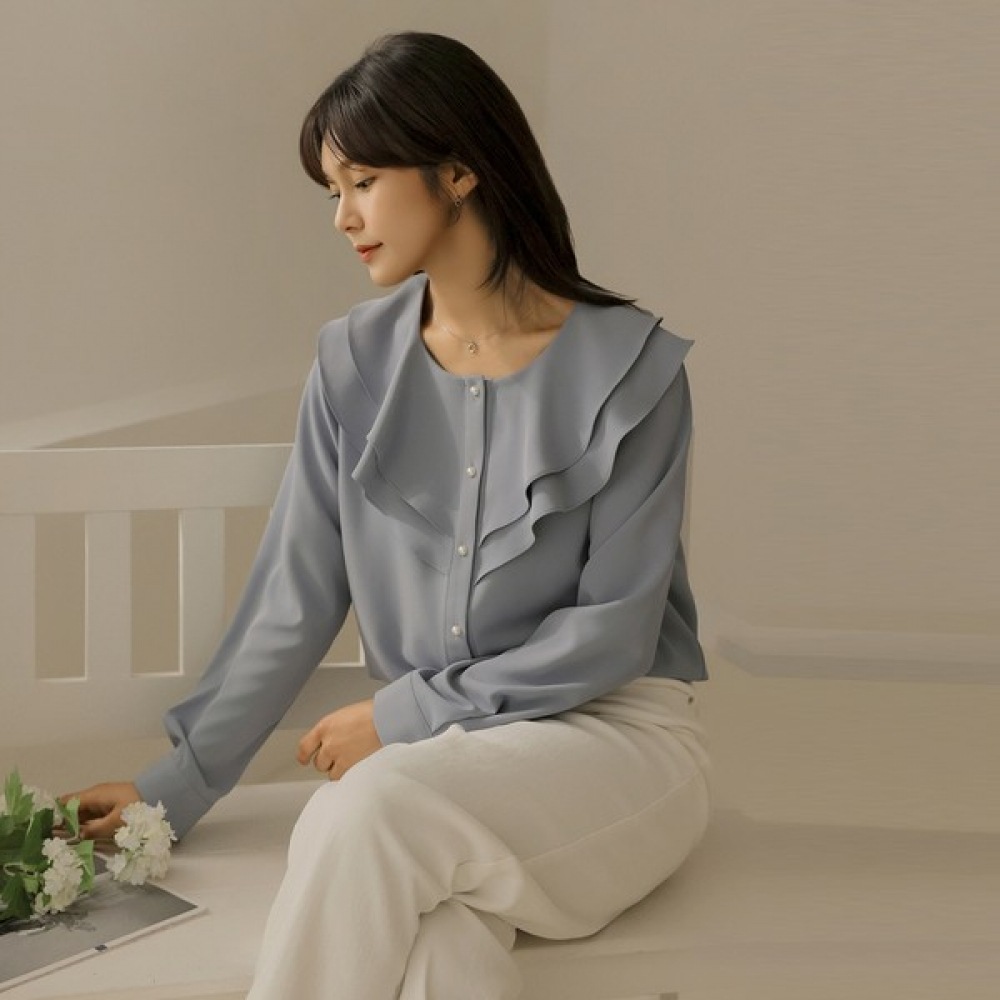 [Elysia] ロメルダブルフリル長袖ブラウス 7,841円