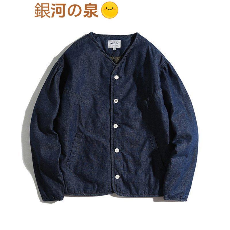 【即納】ジャケット カバーオール メンズ おしゃれ デニム アメカジ 男 コート アウター シィング シャツ 綿95% インディゴ ワークジャケット カジュアル オーバーサイズ