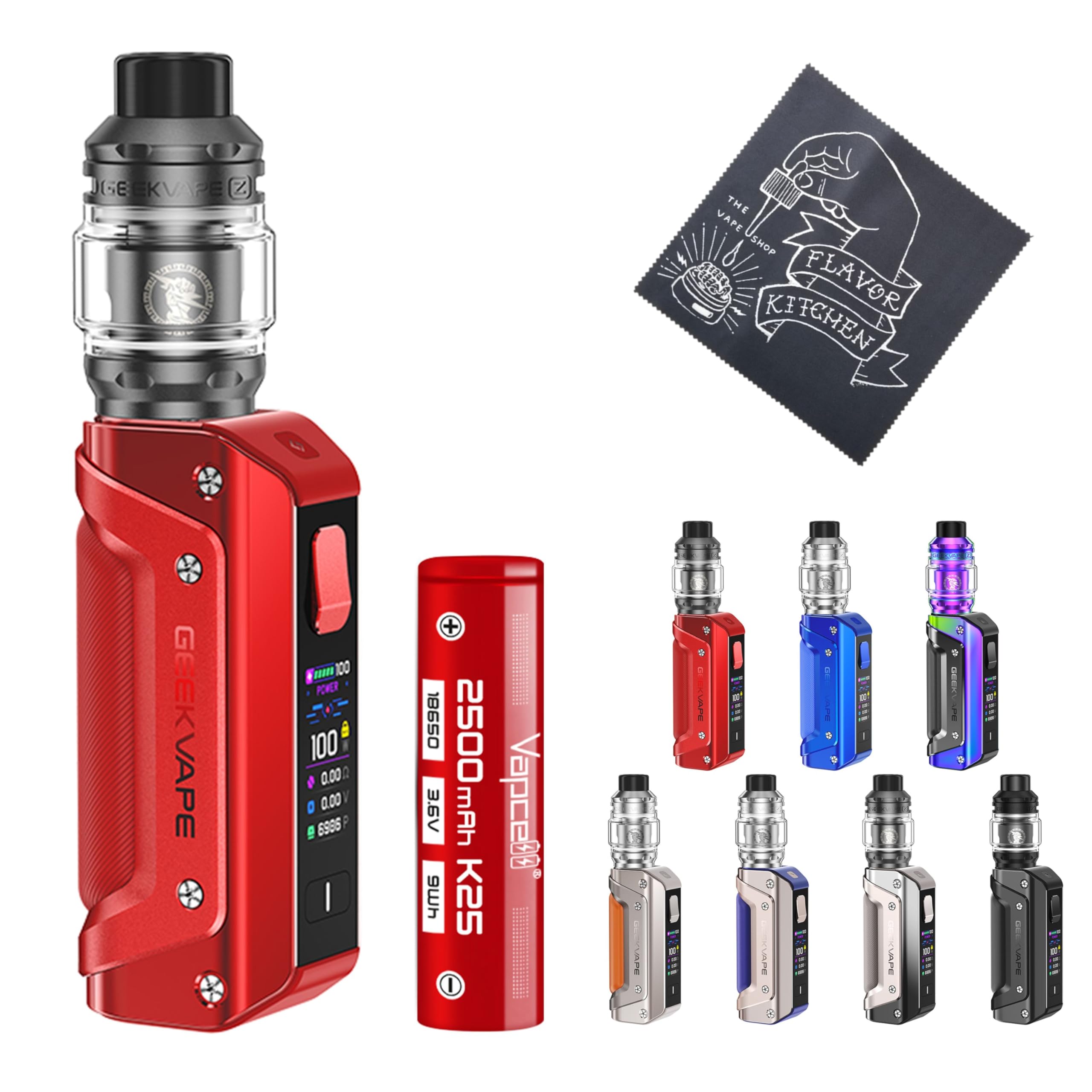 【3/S100】 GEEK VAPE Aegis SOLO 3 S100 ギークベープ イージス ソロ 3 バッテリー＆FlavorKitchenオリジナルVAPEクロス同梱/VAPE(ベイプ)爆煙