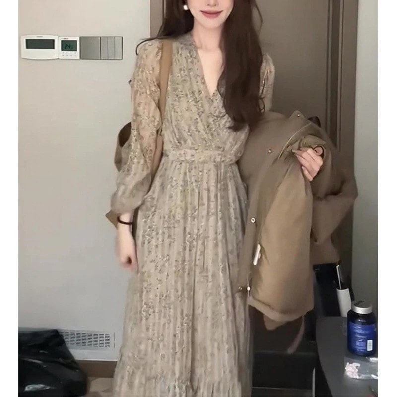 【急速出荷!】2025 新作 ワンピース 夏 半袖 長袖ワンピース ロングワンピース ロング シフォンワンピ ベアワンピ レースワンピ ドレス パーティードレス11 2025スプリング新しいフレンチ