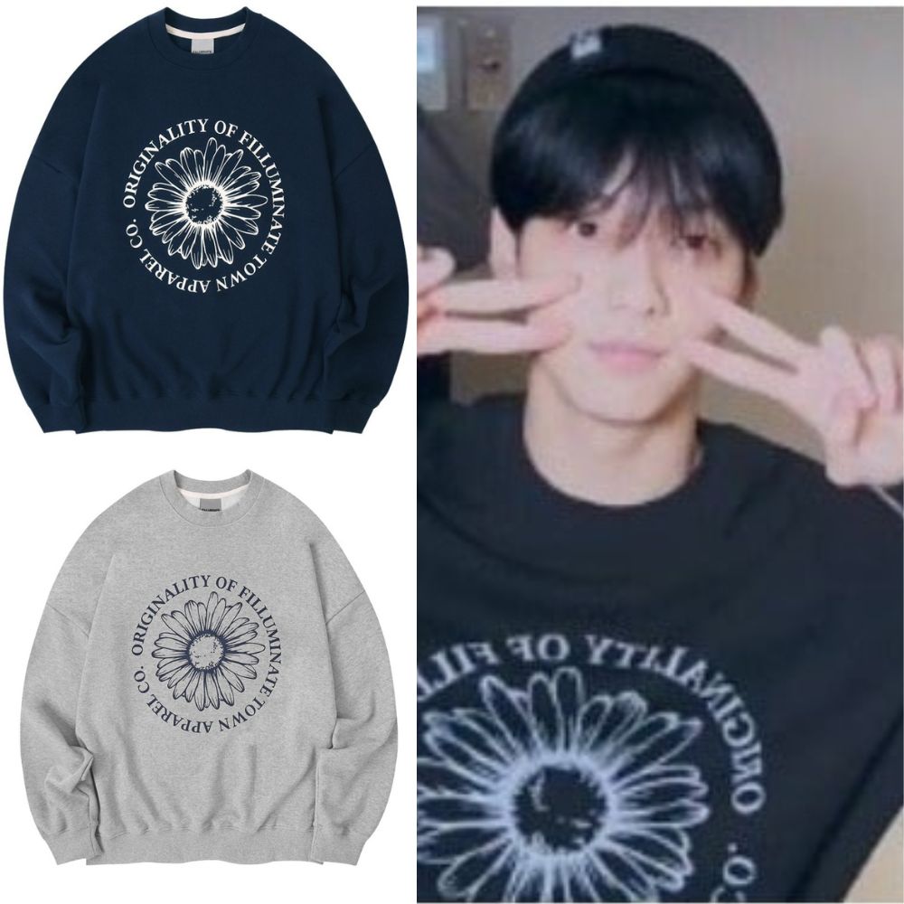 【TXT スビン着用】 正規品 Overfit Bloom Sweat Shirt 韓国ファッション kpopアイドル着用 裏起毛 韓国ストリートファッション