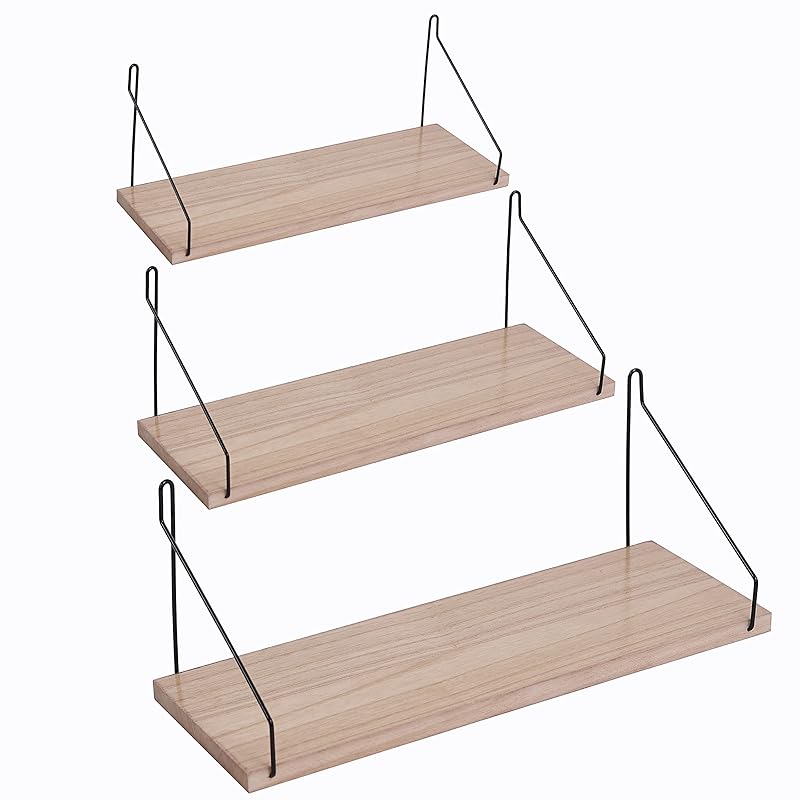 ウォールシェルフ 壁を傷つけない War Horse 29+36+42cm3点セット 天然木製 賃貸 穴あけない 壁掛け棚 取り付け簡単 インテリア ウォールラック 玄関 キッチン バスルーム リビン