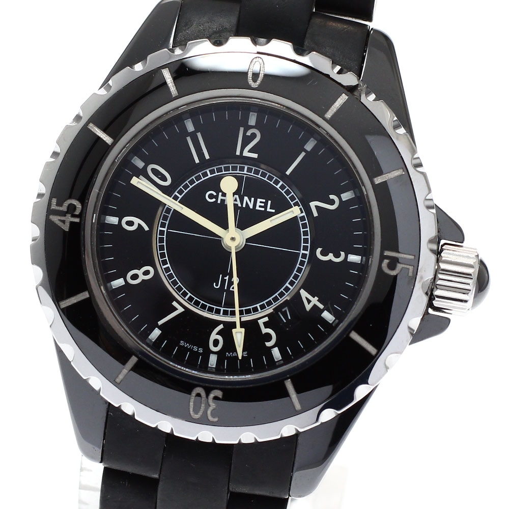 訳あり シャネル CHANEL H0681 J12 黒セラミック デイト クォーツ レディース _950976【中古】