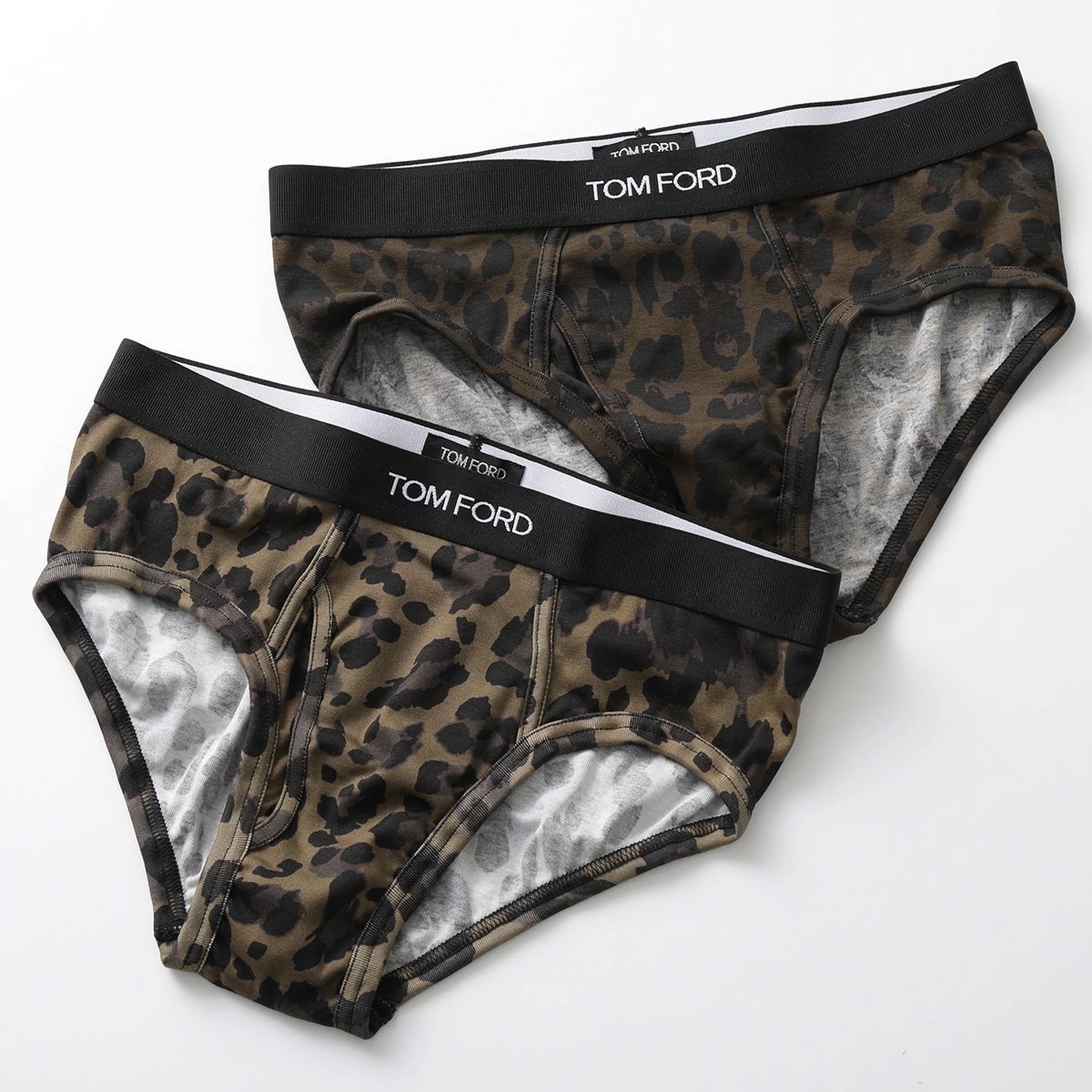 TOM FORD トムフォード ブリーフパンツ T4LC1 111 メンズ アンダーウェア コットン 下着 ロゴ レオパード ヒョウ柄 カラー2色【返品交換不可】ブリーフ