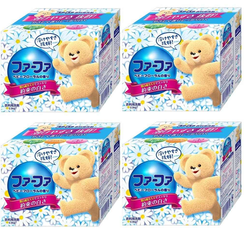 まとめ買いNSファーファ・ジャパン コンパクト粉末洗剤 洗濯用 ベビーフローラル 900g ×4個