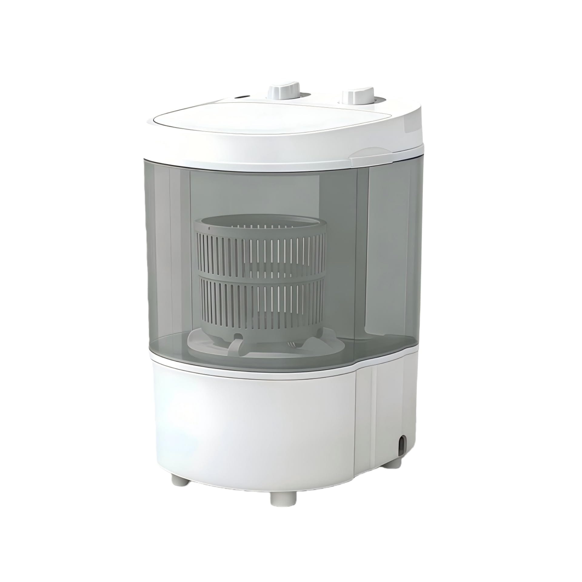 【Adotpo】 小型洗濯機 ミニ洗濯機 簡単ダイヤル式 簡易脱水 コンパクト ミニ 別洗い 事前洗い 一人暮らし 上履き ベビー服 介護 ペット用品 (クリアグレー)