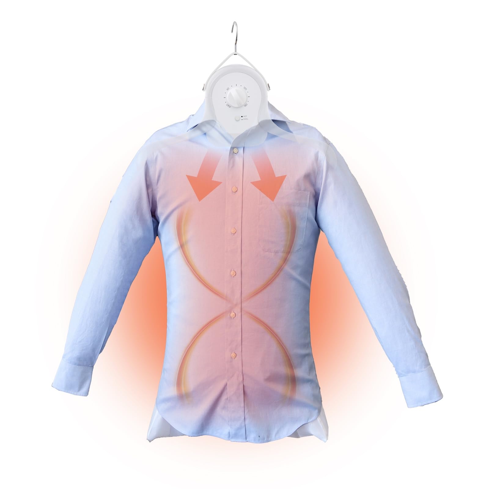 THANKO 衣類乾燥機 小型 ハンガー型 温風乾燥 シワを伸ばすハンガー型乾燥機「アイロンいらず」HRNCLSSWH