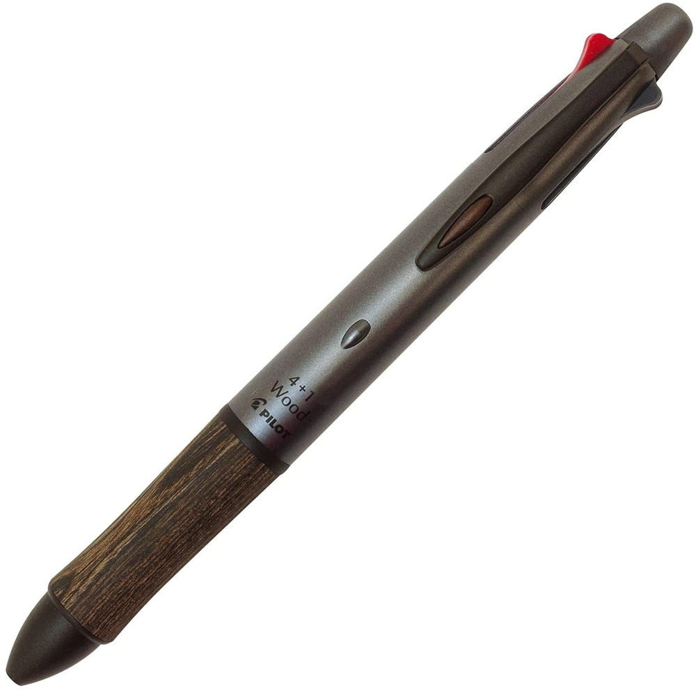 （まとめ買い）多機能ペン 4+1 ウッド グレー BKHFW-2SR-GY [x3] 5,300円