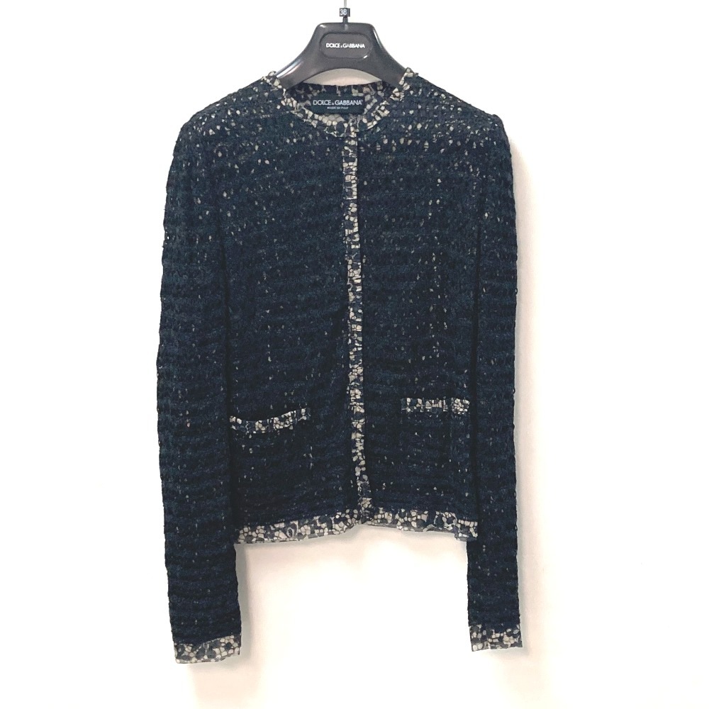DOLCE&GABBANA ドルガバ カーディガン レース アパレル トップス アウター 長袖 レーヨン ブラック