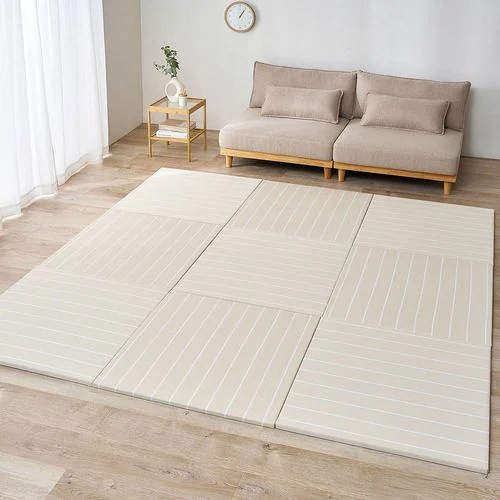 【メーカー直送品】萩原 【9枚組】い草風置き畳 コトリナ 約82×82×2.5cm ライトベージュ