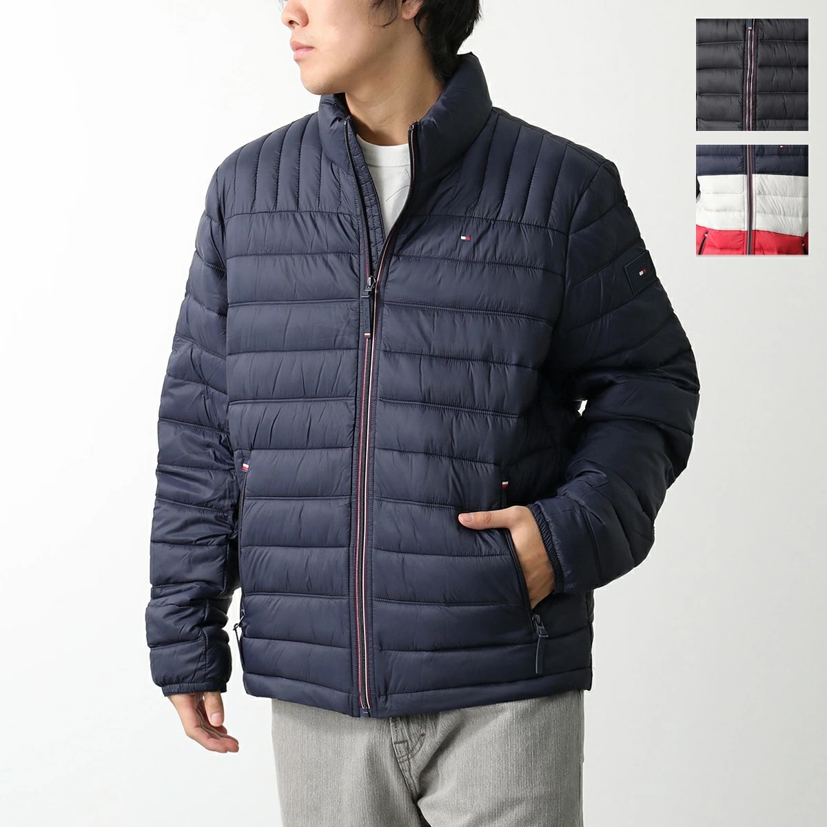 TOMMY HILFIGER トミー ヒルフィガー 中綿ジャケット 150AN796 メンズ パッカブル仕様 軽量 エコダウン ナイロン ロゴ刺繍 ワッペン カラー3色
