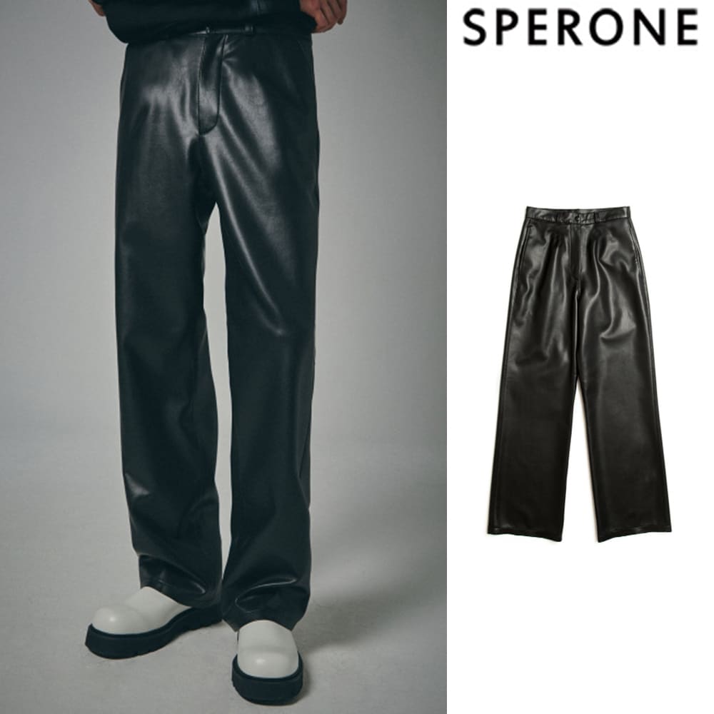 [SPERONE] Flow Line Leather Pants Man