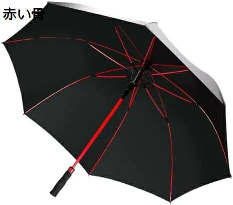 【20%OFFクーポン～】傘 長傘 メンズ 大きい 傘 70cm 紳士傘 日傘 全赤骨 傘下直径124cm ワンタッチジャンプ式 グラスファイバー製 耐風 uvカット 晴雨兼用 遮光 収納ポーチ付き