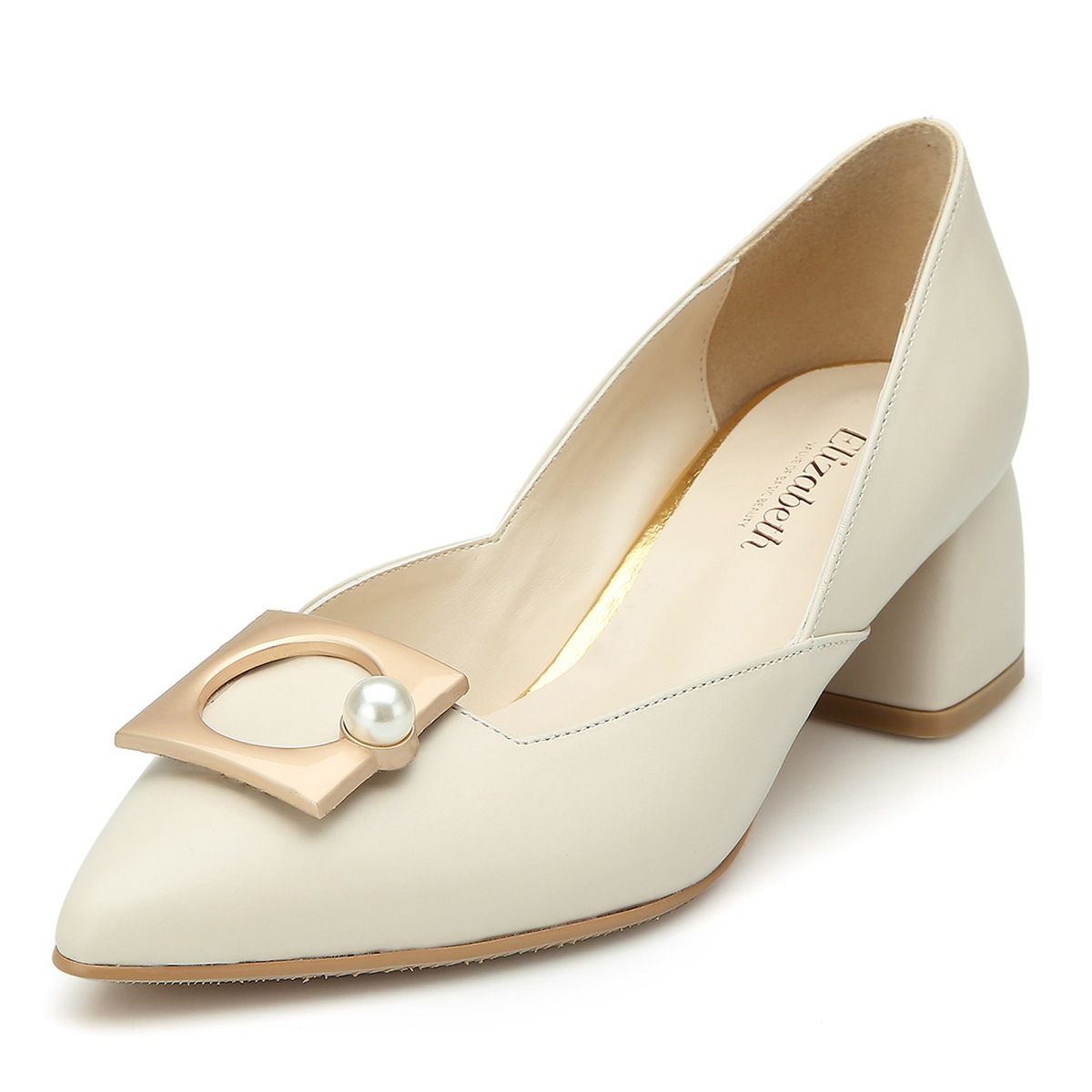 エリザベート ゴールド スクエア パンプス EL19131