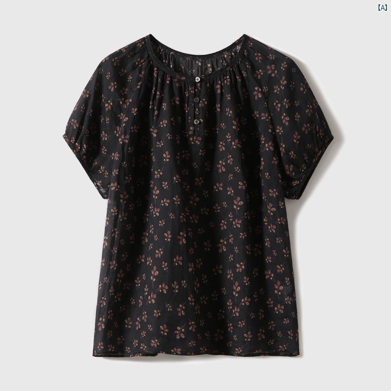 レディース ファッション 春秋 韓国 韓国 かわいい 綺麗 欧州風 風 レディース 大歳 おしゃれ フルーツ 酵素 ウォッシュ ツイスト ラミー 夏 花柄 Tシャツ ショート トップ XYE 7834