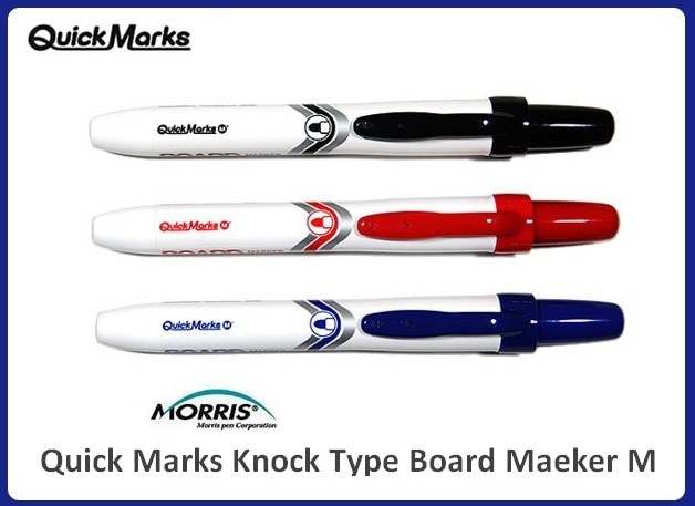 Quick marks Knock type board marker 3 color M size atented one touch knock type 1000 meter long Easy and clean 12 ea
