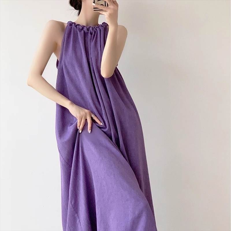 レディース ワンピース ドレス ロング 袖なし ノースリーブ ラウンドネック Aライン 大人可愛い きれいめ 上品 おしゃれ ラフ ガーリー クール エレガント 主役級 存在感 フォーマル 都会的 ナ