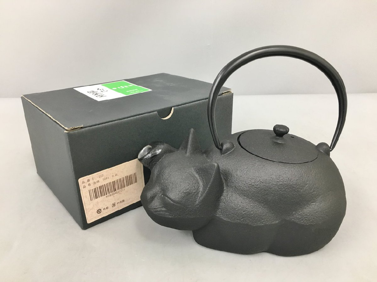 南部盛栄堂 ネコ鉄瓶 OIGEN 急須クロネコ 800cc 猫 未使用 2408LS081