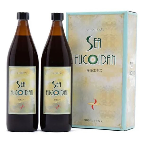 2本 シーフコイダン 900ml フコイダン 「無糖タイプ」 超低分子モズクエキスフコイダン飲料 トンガ産もずく 日本製