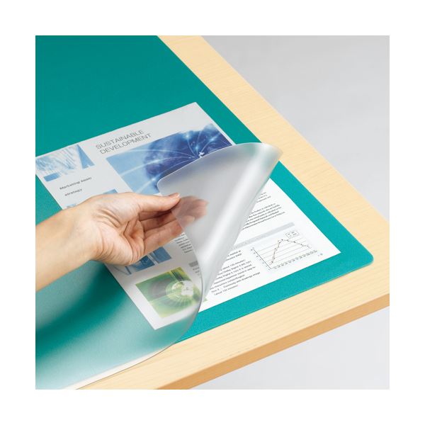 (まとめ）TANOSEEデスクマット（光学式マウス対応） ダブル（下敷付） 1390×690mm 1枚(×3セット)