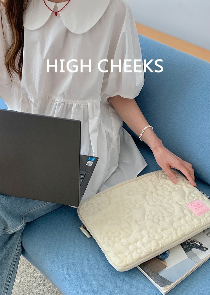 【HIGH CHEEKS】 フラワーキルティング ノートパソコンケース 13inch タブレットPCケース ふんわりパディングケース 2色展開「正規品」