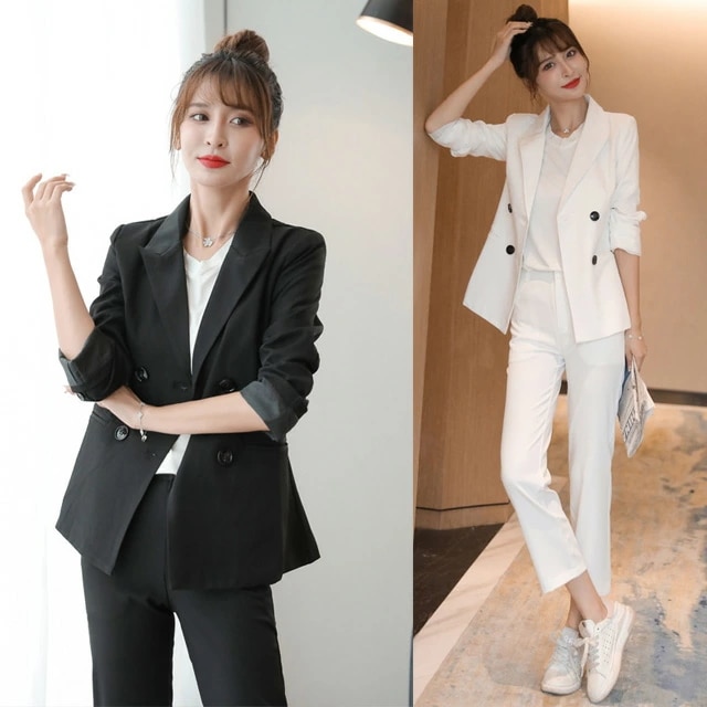 全4色 スーツ レディース パンツスーツ カジュアルスーツ ブラック ベージュ ピンク ホワイト 無地 オシャレ スーツ 20代 30代 40代 入学式 卒業式 入園式 卒園式 パンツスーツ 黒 通勤