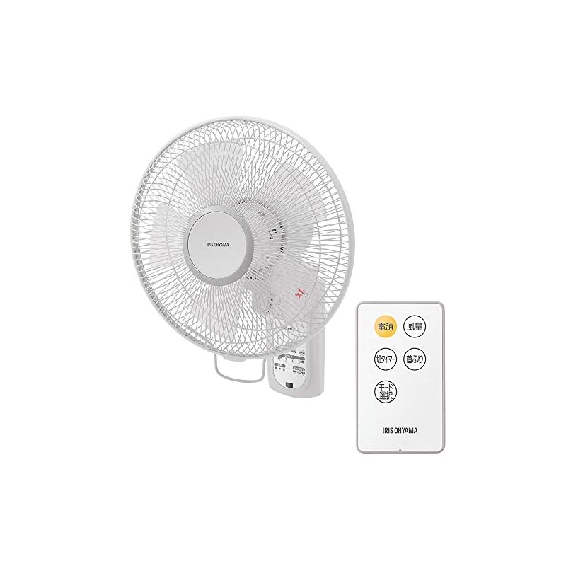 【即納】【節電対策】 アイリスオーヤマ 扇風機 壁掛け 首振り 風量3段階 リモコン付 タイマー付 リズム風 快眠モード マイコン式 ホワイト WFC-306