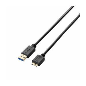 (まとめ)エレコム USB3.0ケーブル(A-microB) USB3-AMB10BK(×3セット)