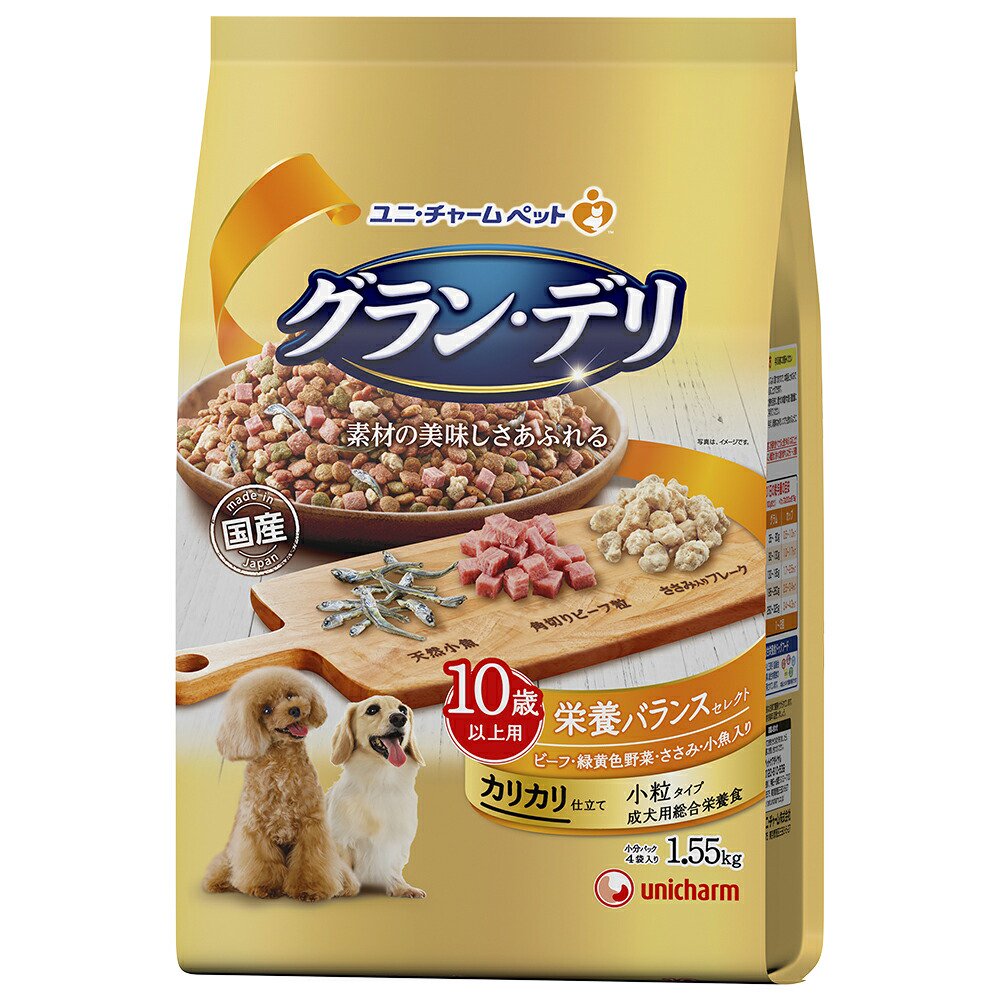 ドッグフード　カリカリ仕立て　１０歳以上用　栄養バランスセレクト　１．５５ｋｇ（３８７．５ｇX４袋）X４　ＣＲＣ45―05―45―15―00