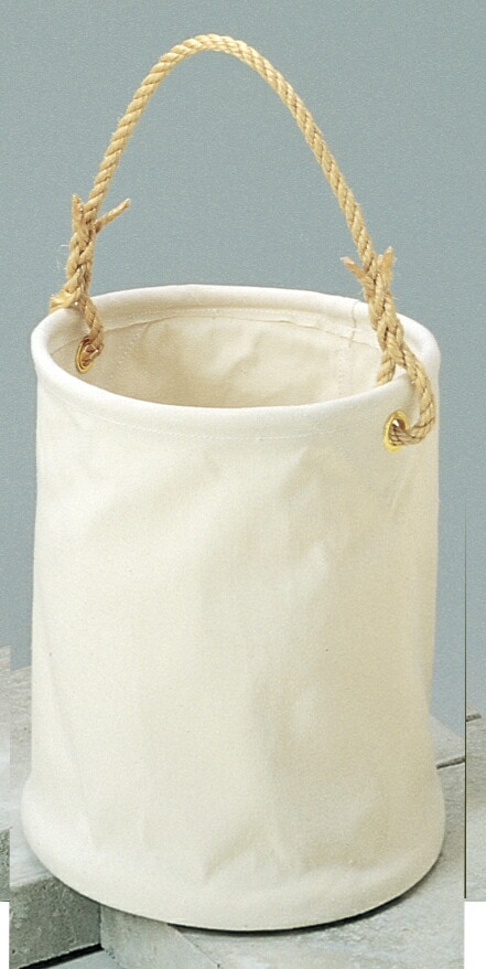 6号（白）帆布 電工用バケツ 直径30cm高さ35cm（KB-01-30W） ガーデニング DIY