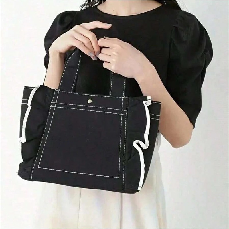 新しいレースキャンバスバッグ大容量マミーバッグ&通勤ショルダーバッグスタイリッシュで実用的なデザイン日常の外出仕事昼食の収納に最適エレガントでシンプルなスタイルシックでミニマリストなライフスタイルに最