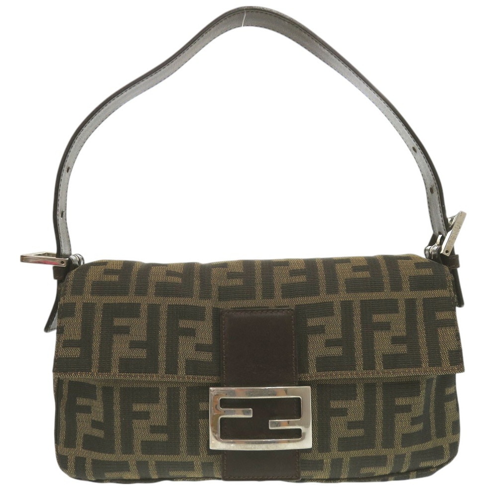 美品 ワンショルダー マンマバゲット 　ズッカ柄 26424 ショルダーバッグ キャンバス/レザー ブラウン 0265【中古】 レディース