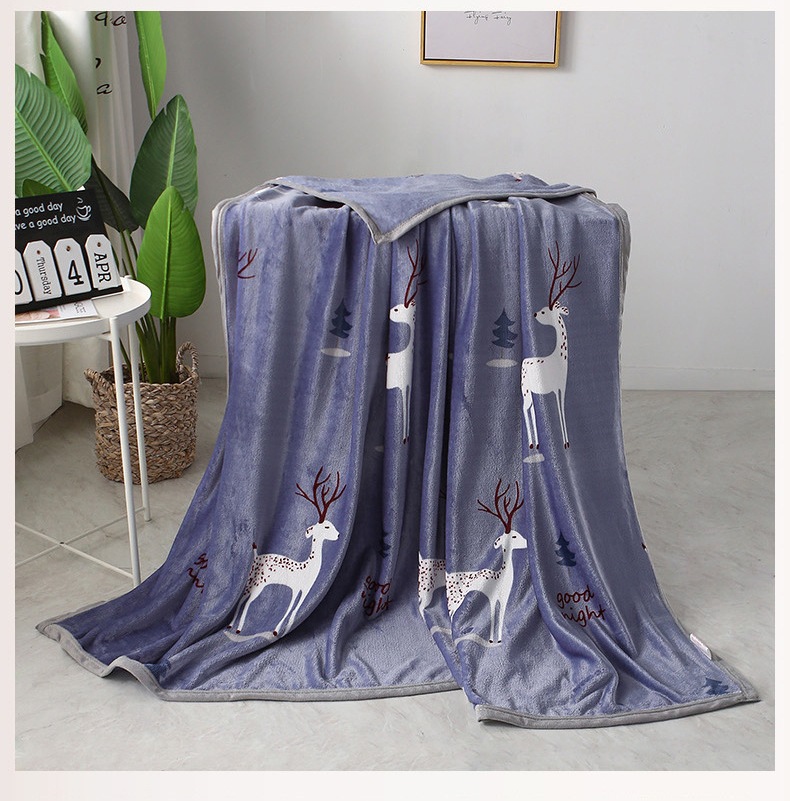 北欧 マイクロファイバー 超柔らかい毛布 肌触りブランケット 多機能人気 シングル　ブルー