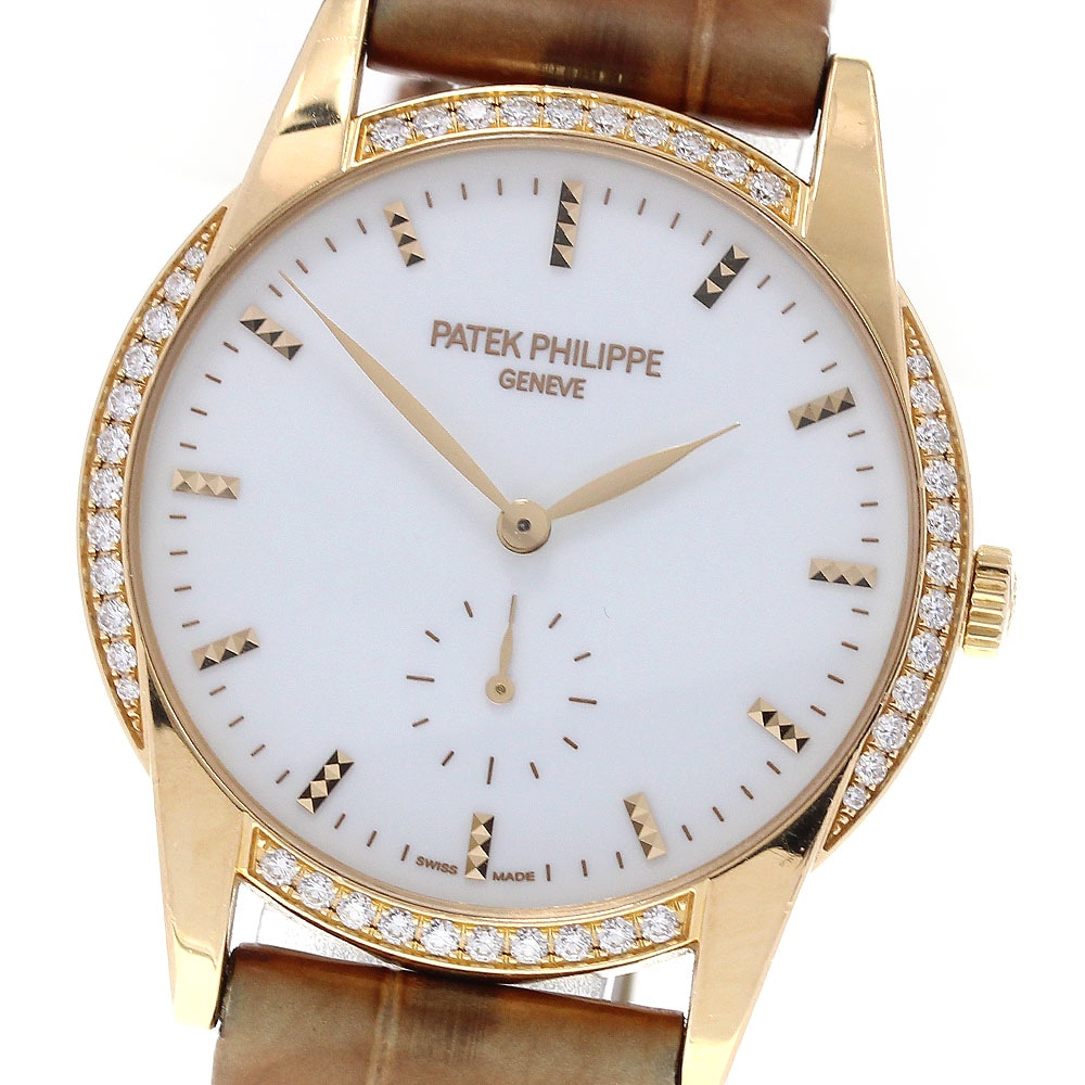 パテックフィリップ PATEK PHILIPPE 7122/200R-001 カラトラバ K18PG 手巻き レディース 保証書付き_823434【中古】