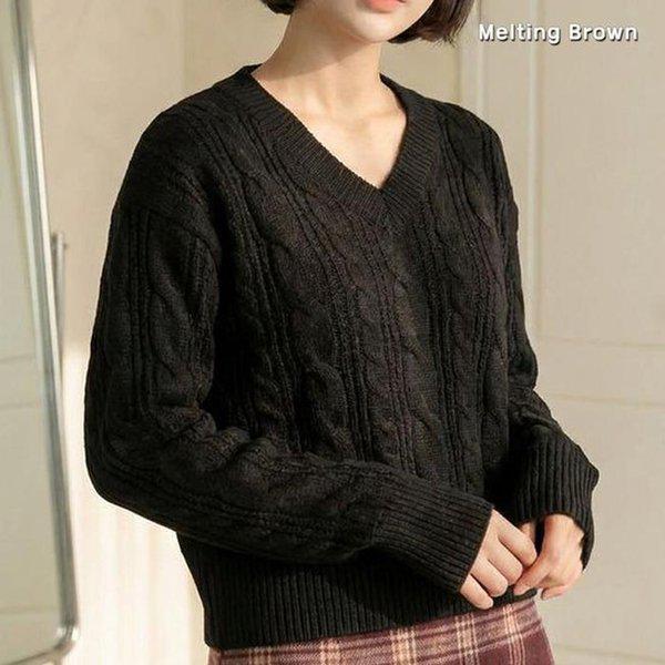 女性ルーズフィットニット ケーブルニット DN26