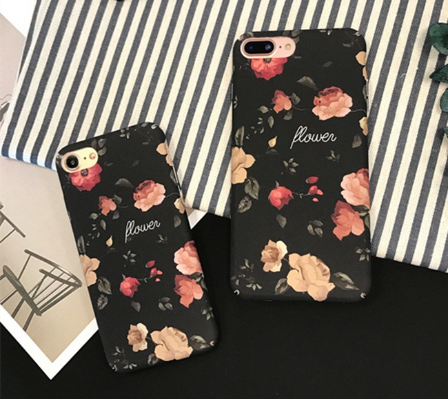 かわいい Iphone 黒 Iphoneカバー ケース Xr Xs 花柄 Iphone8plus Iphone7ケース 韓国 大人女子 Max Iphone8ケース 新しい季節 I おしゃれ X Iphone8