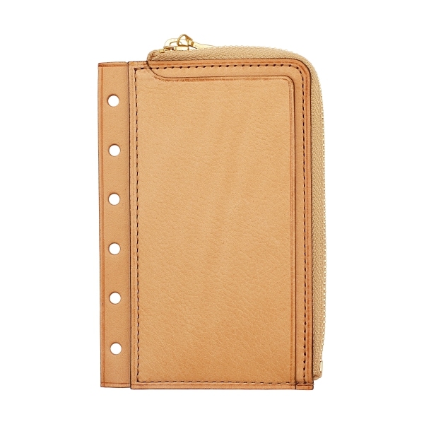 オールリネアヴァスカボックス ミニ6 ジッパーポーチ【ナチュラル】本革 日本製 515-4