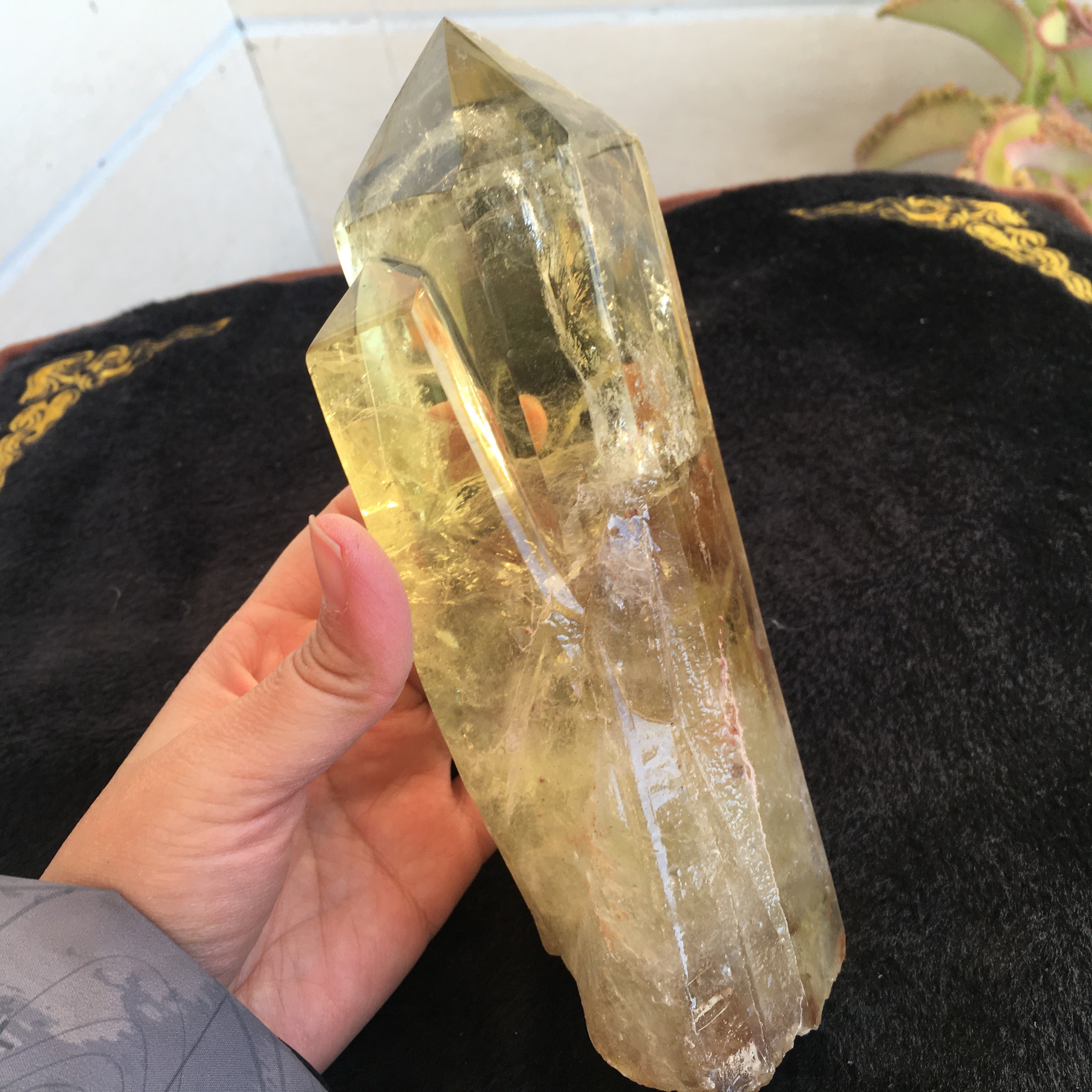 天然黄水晶球，天然水晶 1003g